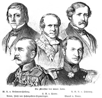 The ministers of the new era, von Bethmann-Hollweg, Foreign Office von Schleinitz, Finance Minister