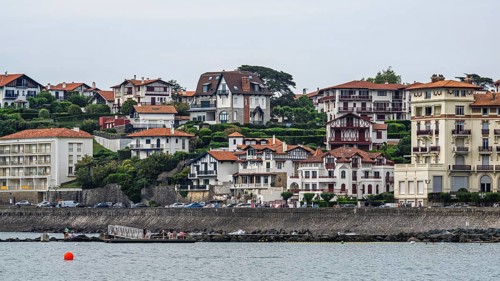 Beach and seaside in Saint-Jean-de-Luz, Nouvelle-Aquitaine, Pyrenees-Atlantiques, France