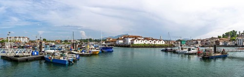 Panorama of Marina in Saint-Jean-de-Luz, Nouvelle-Aquitaine, Pyrenees-Atlantiques, France