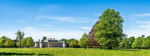 Panorama of Shugborough Estate, National Trust House and garden, Great Haywood, Staffordshire,