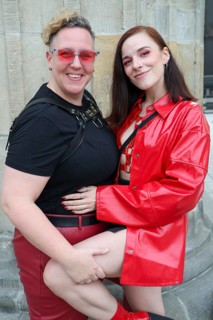Steffi Irmen with friend Kiara Lillian at the 47th Christopher Street Day under the motto Never be
