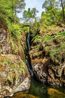 Aira Force Waterfall, Ullswater Lake, Lake District National Park, Cumbria, England, United Kingdom