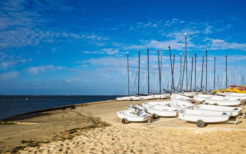 Marina and Beach in Arcachon, Gironde, France