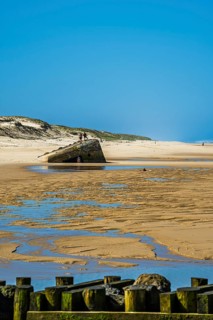 German bunker from World War II on Contis beach, Saint Julien en Born, Saint-Julien-en-Born,