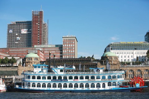 Paddle steamer Louisiana Star, harbour city, Hamburg, Germany