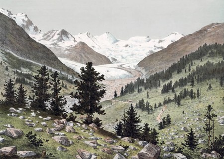 Bernina group, type of the Central Alps, a mountain group in the central Eastern Alps, Engadin,