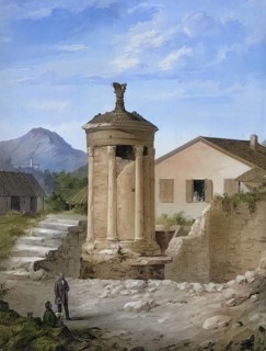 Lysicrates monument in Athens, not far from the eastern slope of the Acropolis in the Plaka