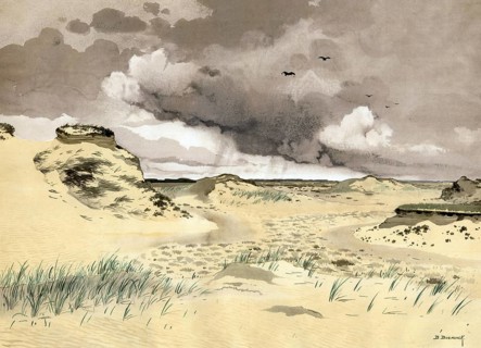 Sand dunes in Veluwe on a mountain range in the province of Gelderland directly southeast of the