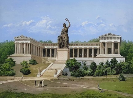 Hall of Fame and Bavaria, Munich, Bavaria, Germany, authentic reproduction of a school mural,
