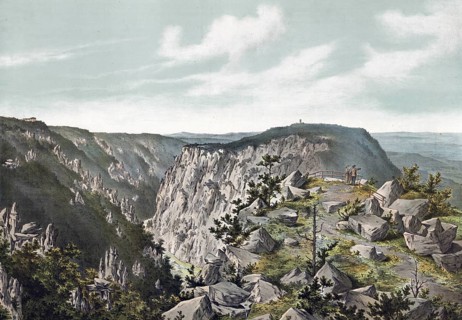 Landscape in the Harz Mountains, on the Brocken, Saxony-Anhalt, Germany, authentic reproduction of