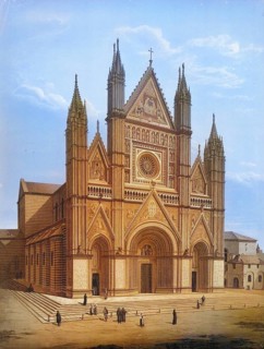 Orvieto Cathedral, Cattedrale di Santa Maria Assunta, Umbria, Italy, authentic reproduction of a