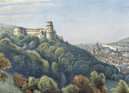 Heidelberg, city on the Neckar, Baden-WÃ¼rttemberg, Germany, authentic reproduction of a school