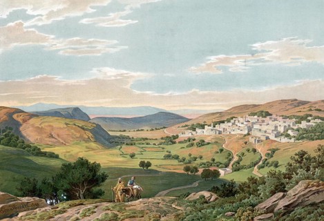 Nazareth, a city in the northern district of Israel in Galilee, Israel, authentic reproduction of a