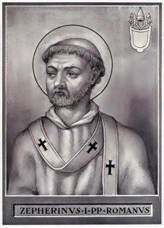 Zephyrinus (died 20 December 217 in Rome) became Bishop of Rome shortly in front of the turn of the