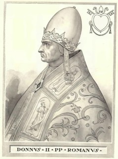 Pope Donus II is an apocryphal pope who supposedly briefly held office sometime in the 970s between