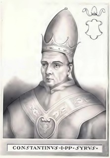 Constantine I (Constantinus I, born in Tyre, Syria, died 9 April 715 in Rome) was enthroned as pope