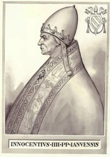 Innocent IV, actually Sinibaldo de Fieschi (born around 1195 in Genoa, died 7 December 1254 in
