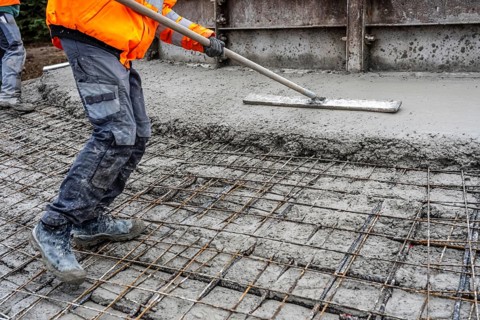 Concreting, concreting the foundation of a wind turbine, more than 600 cubic meters of concrete