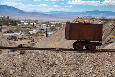 Tonopah, Nevada - The Tonopah Historic Mining Park. Mining began here in 1900 with the discovery of