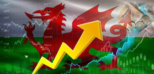 Wales Financial Growth on Market Graph. Wales Economic Growth on Financial Graph