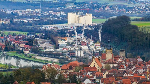 City view of Bad Wimpfen. The city is known for its well-preserved historic old town with many