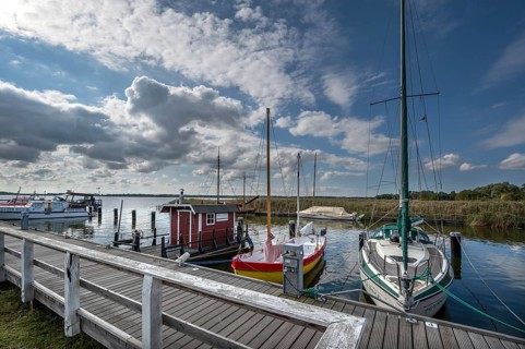 Sailing boats in the port of Wustrow, DarÃŸ, Mecklenburg-Vorpommern, Germany