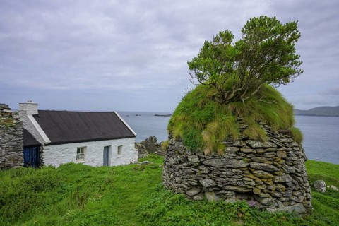 Renovated house, Great Blasket Island, Dunquin, Kerry, Ireland