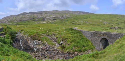 Stone bridge and small waterfall, Adrigole, County Cork, Ireland