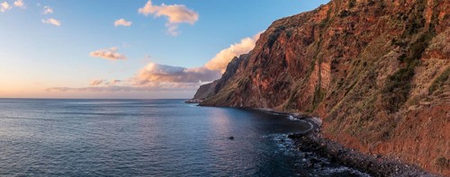 Aerial view of cliffs near Jardim do Mar, Madeira, Portugal