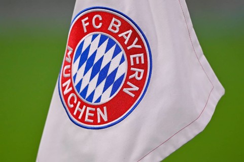Corner flag with FC Bayern Munich FCB logo, Champions League, Allianz Arena, Munich, Bayern,