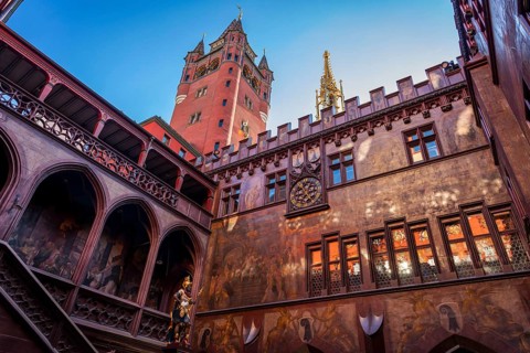 The courtyard of the Red Town Hall, Basel