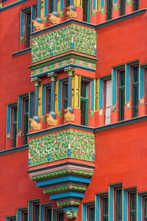 Exterior view of the relief faÃ§ade of the Red Town Hall, Market Square, Basel