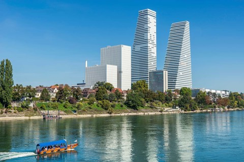 Roche Tower on the Rhine in Basel
