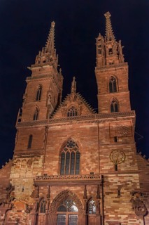 Basel Cathedral at night, Basel