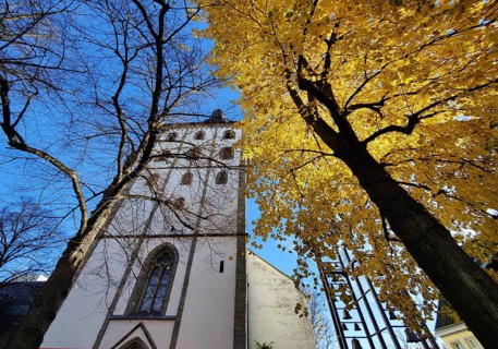 Jakobikirche im Herbst, Lippstadt, North Rhine-Westphalia, Germany