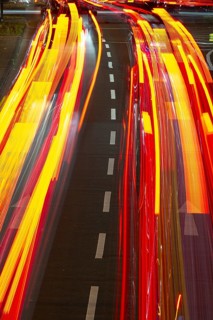 Rote RÃ¼ckleuchten, Rush Hour, RheinuferstraÃŸe, Cologne, Rhineland, North Rhine-Westphalia,