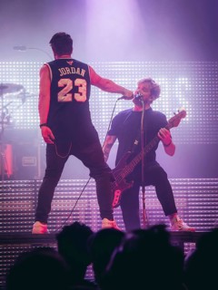 Singer Christoph von Freydorf and bassist Pascal Theisen from Emil Bulls live on X-Mas Bash Tour