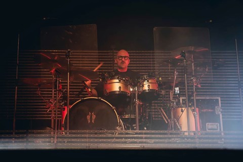 Drummer Fabian FÃ¼ÃŸ from Emil Bulls live on X-Mas Bash Tour 2025 at Huxley's New World in Berlin