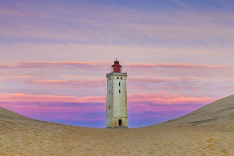 Rubjerg Knude Fyr / Rubjerg Knude lighthouse in the sand dunes on the top of LÃ¸nstrup Klint at