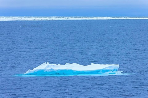 Ice floe drifting in the Arctic Ocean at Svalbard / Spitsbergen, Norway