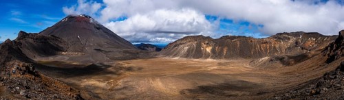 Mount Ngauruhoe, panorama, Tongariro alpine crossing, Tongariro National Park. North Island, New