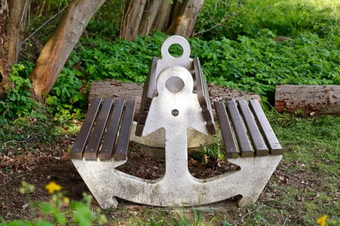 180 degree park bench, tourist facility, seating, Peenetal nature park Park, Mecklenburg-Western