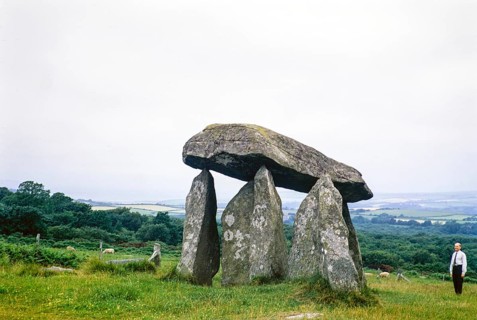 Pentre Ifan prehistoric Neolithic burial chamber, Crymych, Nevern, Pembrokeshire, Wales, UK 9 July