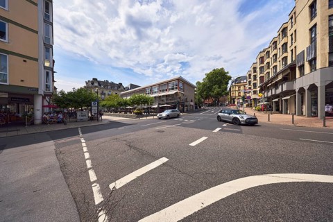 General architecture, residential and commercial buildings, modern architecture, pedestrian zone,
