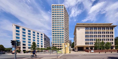 Commercial building, high-rise building, general architecture, residential tower, Hessian Ministry