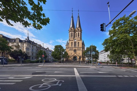 Evangelische Ringkirchengemeinde, church, neo-Romanesque architectural style, architect Johannes