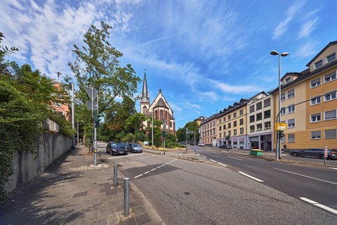 Church Old Catholic Church of Peace, street, barrier bollard, pedestrian crossing, lantern, general