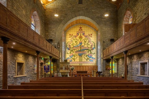 Church interior view, Drumcliff, County Sligo, Ireland