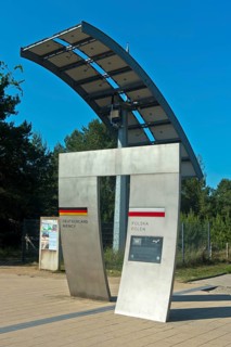 Symbolic gate on the border between Germany and Poland on the Europa Promenade, Ahlbeck, Usedom