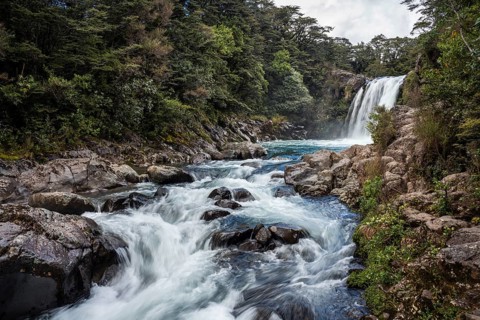 Waterfall Tawhai Falls (Gollum's Pool), location of the film trilogies The Lord of the Rings.